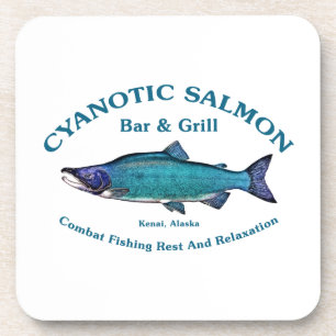 Cyanotic Salmon Bar en Grill Bier Onderzetter