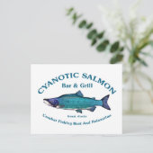 Cyanotic Salmon Bar en Grill Briefkaart (Staand voorkant)
