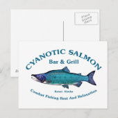 Cyanotic Salmon Bar en Grill Briefkaart (Voorkant / Achterkant)