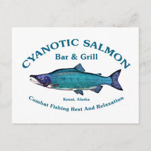 Cyanotic Salmon Bar en Grill Briefkaart