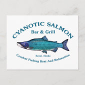 Cyanotic Salmon Bar en Grill Briefkaart (Voorkant)