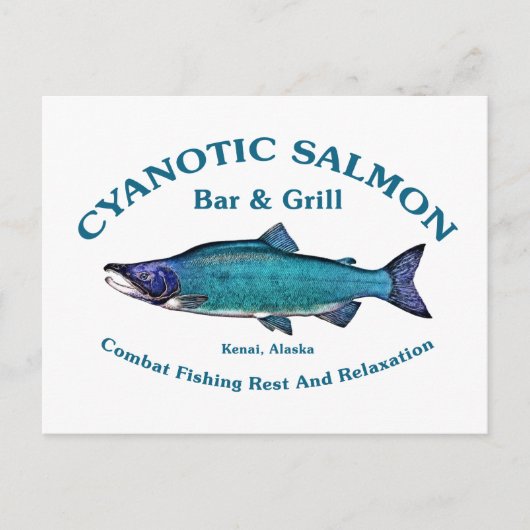Cyanotic Salmon Bar en Grill Briefkaart (Voorkant)