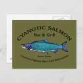 Cyanotic Salmon Bar en Grill Briefkaart (Voorkant / Achterkant)