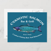 Cyanotic Salmon Bar en Grill Briefkaart (Voorkant / Achterkant)