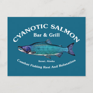 Cyanotic Salmon Bar en Grill Briefkaart