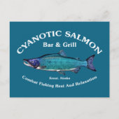 Cyanotic Salmon Bar en Grill Briefkaart (Voorkant)