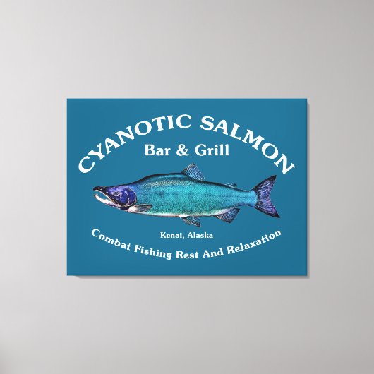 Cyanotic Salmon Bar en Grill Canvas Afdruk (Voorkant)