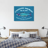 Cyanotic Salmon Bar en Grill Canvas Afdruk (Insitu (Slaapkamer))