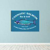 Cyanotic Salmon Bar en Grill Canvas Afdruk (Insitu (Houten vloer))