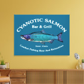 Cyanotic Salmon Bar en Grill Canvas Afdruk (Insitu (Woonkamer))