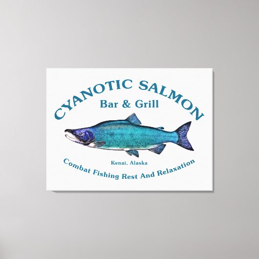 Cyanotic Salmon Bar en Grill Canvas Afdruk (Voorkant)