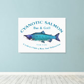 Cyanotic Salmon Bar en Grill Canvas Afdruk (Insitu (Houten vloer))