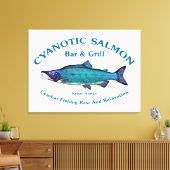 Cyanotic Salmon Bar en Grill Canvas Afdruk (Insitu (Woonkamer))