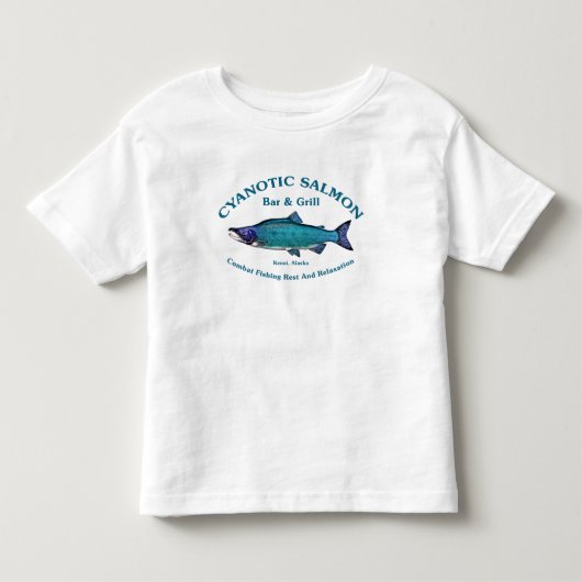 Cyanotic Salmon Bar en Grill Kinder Shirts (Voorkant)