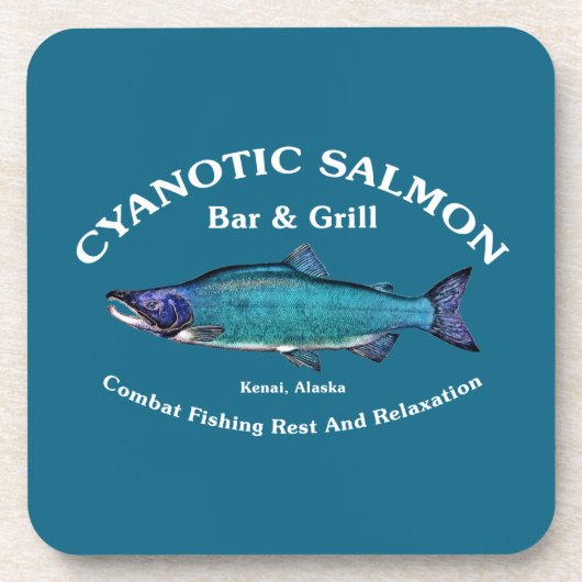 Cyanotic Salmon Bar en Grill Onderzetter (Voorkant)