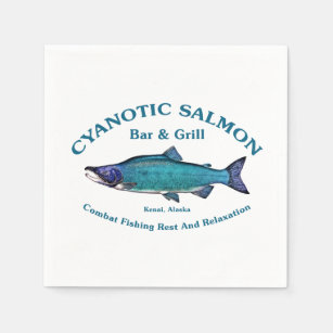 Cyanotic Salmon Bar en Grill Servetten