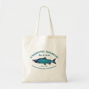 Cyanotic Salmon Bar en Grill Tote Bag