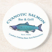Cyanotic Salmon Bar en Grill Zandsteen Onderzetter (Voorkant)