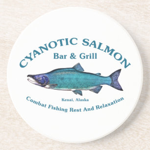 Cyanotic Salmon Bar en Grill Zandsteen Onderzetter
