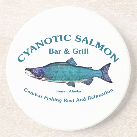 Cyanotic Salmon Bar en Grill Zandsteen Onderzetter (Voorkant)