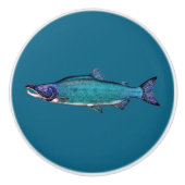 Cyanotic Salmon Keramische Knop (Voorkant)