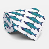 Cyanotic Salmon Stropdas (Opgerold)