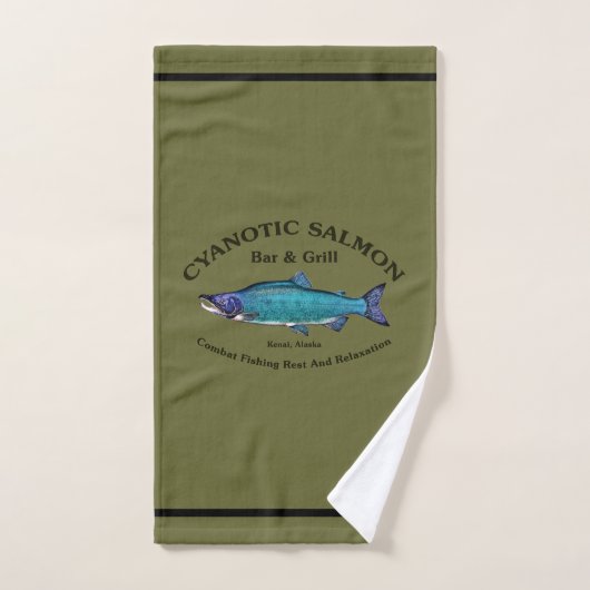 Cyanotische Zalm Bar & Grill Handdoek (Handdoek)