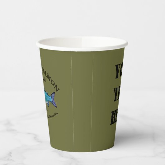 Cyanotische Zalm Bar & Grill Paper Cups Papieren Bekers (Links)