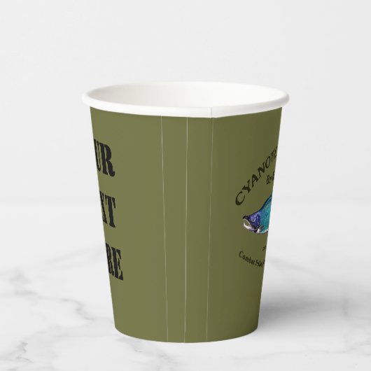 Cyanotische Zalm Bar & Grill Paper Cups Papieren Bekers (Rechts)