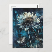 cyanotype alcoholinkt waterverf Florals Briefkaart (Voorkant / Achterkant)