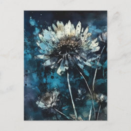 cyanotype alcoholinkt waterverf Florals Briefkaart