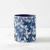 Cyanotype Blauw Blad Print Mok (Midden)