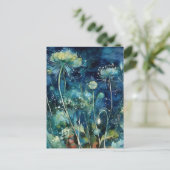 cyanotype Bloemen Briefkaart (Staand voorkant)