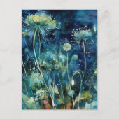 cyanotype Bloemen Briefkaart (Voorkant)