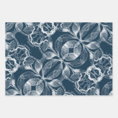 Cyanotype Blue en White Botanicals Inpakpapier Vel (Voorkant 3)