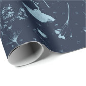 Cyanotype-geïnspireerd Wildflower Wrapping Papier (Rol Hoek)
