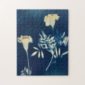 Cyanotype goudsbloem puzzel (Verticaal)