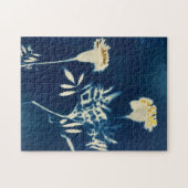 Cyanotype goudsbloem puzzel legpuzzel (Horizontaal)