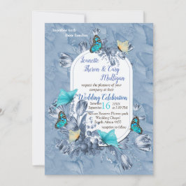 Cyanotype kleuren en Bezoekende Butterflies. Kaart