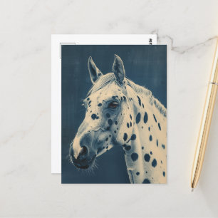 Cyanotype luipaard Appaloosa Briefkaart