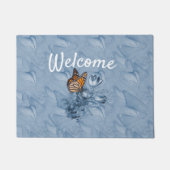 Cyanotype Moving Butterflies Deurmat (Voorkant)