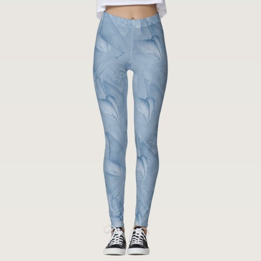 Cyanotype Moving Butterflies Leggings (Voorkant)