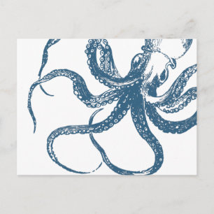 Cyanotype octopus-briefkaart briefkaart