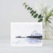 Cyanotype Santa Monica Pier Briefkaart (Staand voorkant)