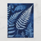 Cyanotype van de blauwe varen briefkaart (Voorkant)