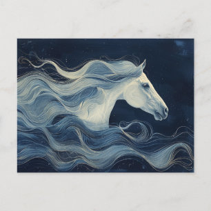Cyanotype zwemt in de oceaan briefkaart