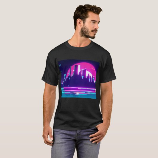 Cyansynthgolfstad T-shirt (Voorkant volledig)