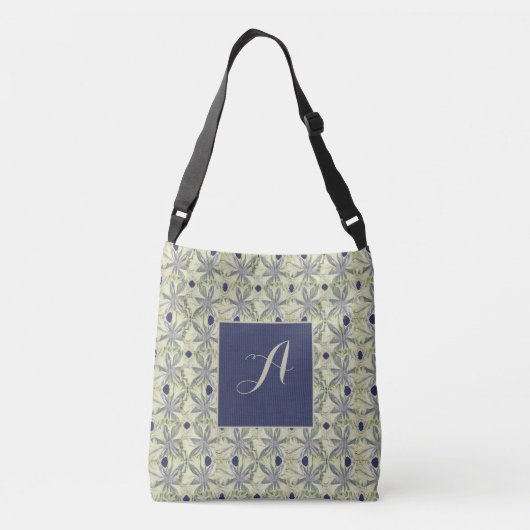 Cyanus (Corn Flower) Lattice Monogram met droogbla Crossbody Tas (Achterkant)