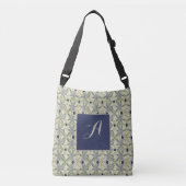 Cyanus (Corn Flower) Lattice Monogram met droogbla Crossbody Tas (Voorkant)