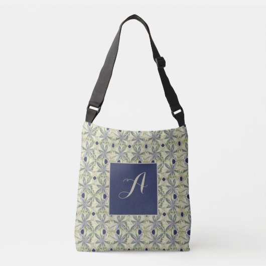 Cyanus (Corn Flower) Lattice Monogram met droogbla Crossbody Tas (Voorkant)